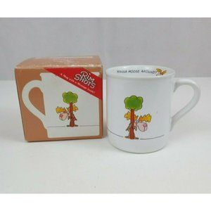 Vtg Hallmark 1986 Rim Shots Wanna Moose Around Coffee Cup Made In Japan W/ Box